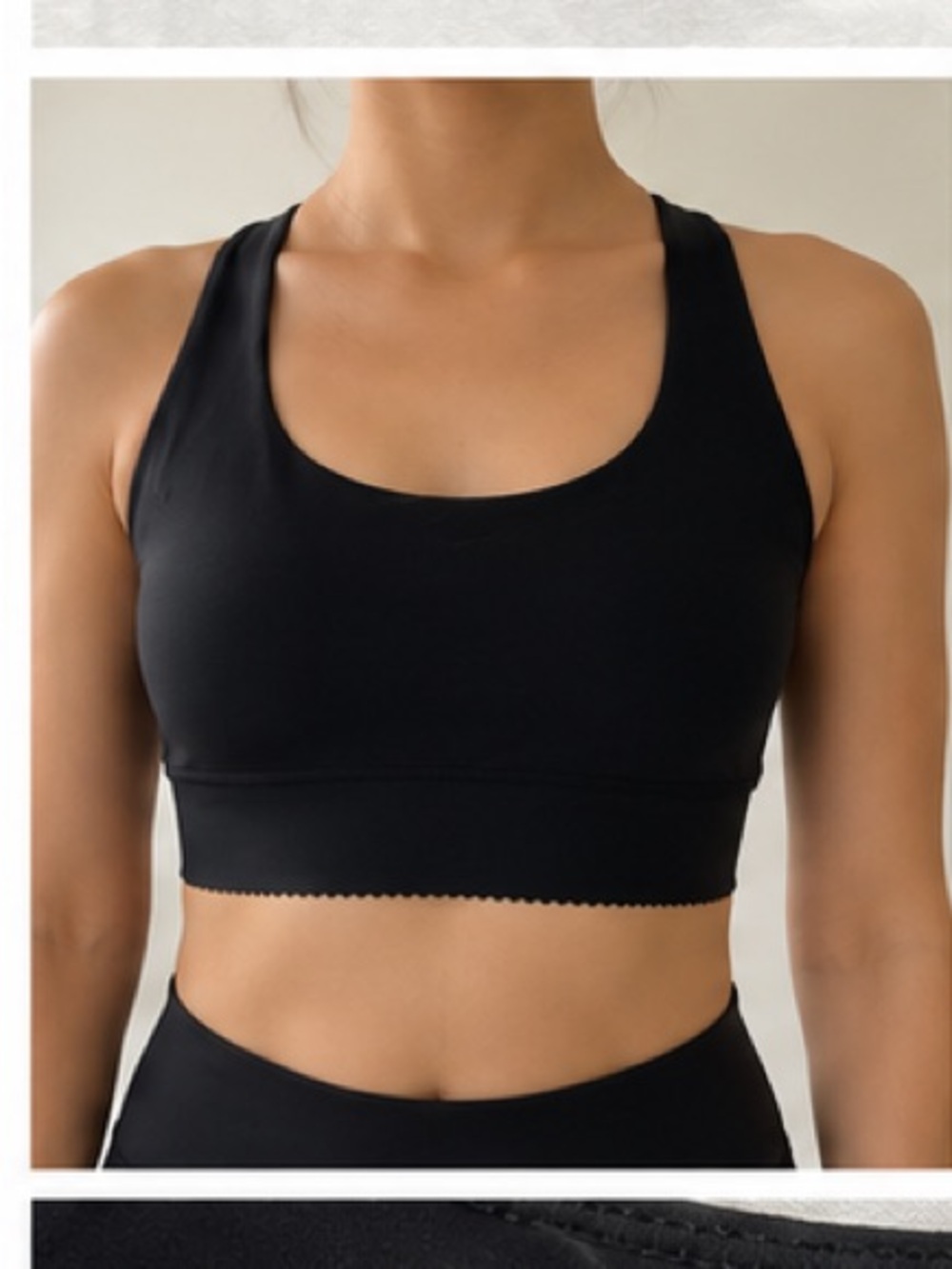 H&M Black Scoop Neck Racerback Sports Bra